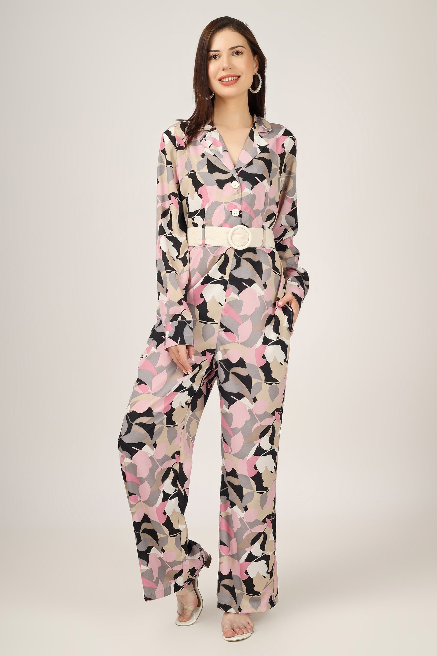 Vomendi Abstract Print Boss Jumpsuit