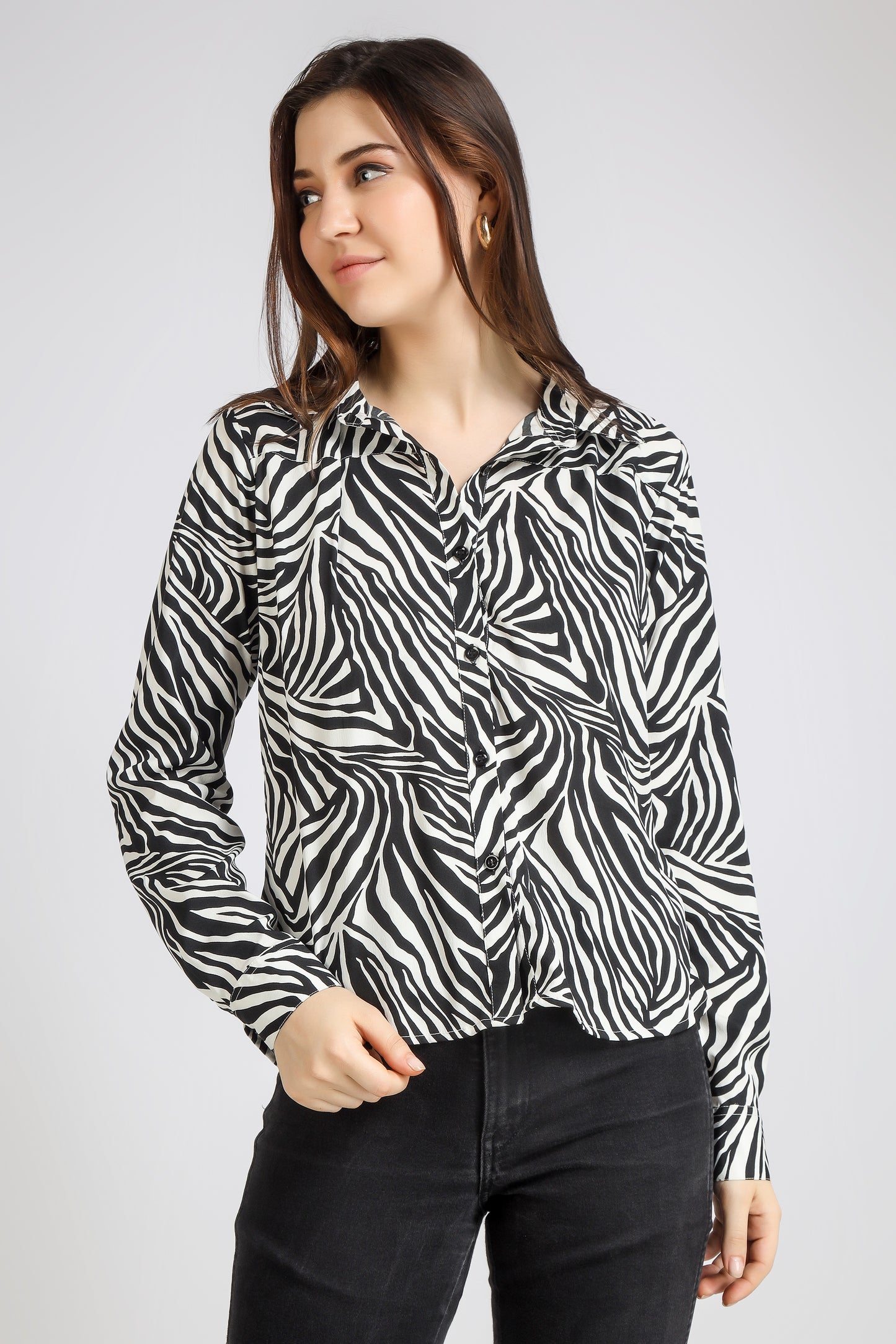 Vomendi Tiger Print Top with Yoke
