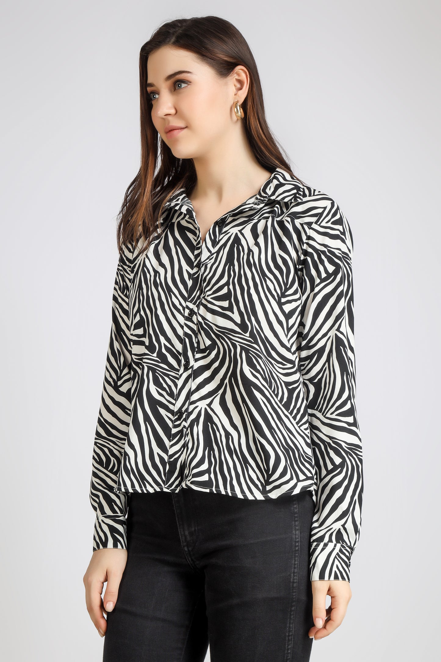 Vomendi Tiger Print Top with Yoke